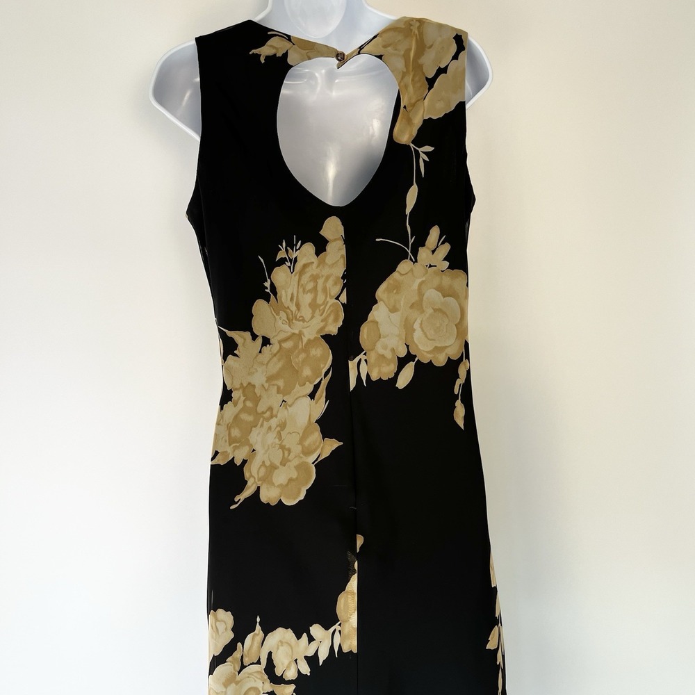 JBS Ltd Women's Floral Dress Size 8 Black And Gold 90s Y2K Sophisticated Classy - Picture 6 of 9
